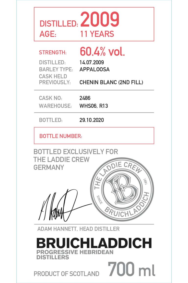 Mehr über den Artikel erfahren Bruichladdich Laddie Crew Cask 2486 jetzt erhältlich